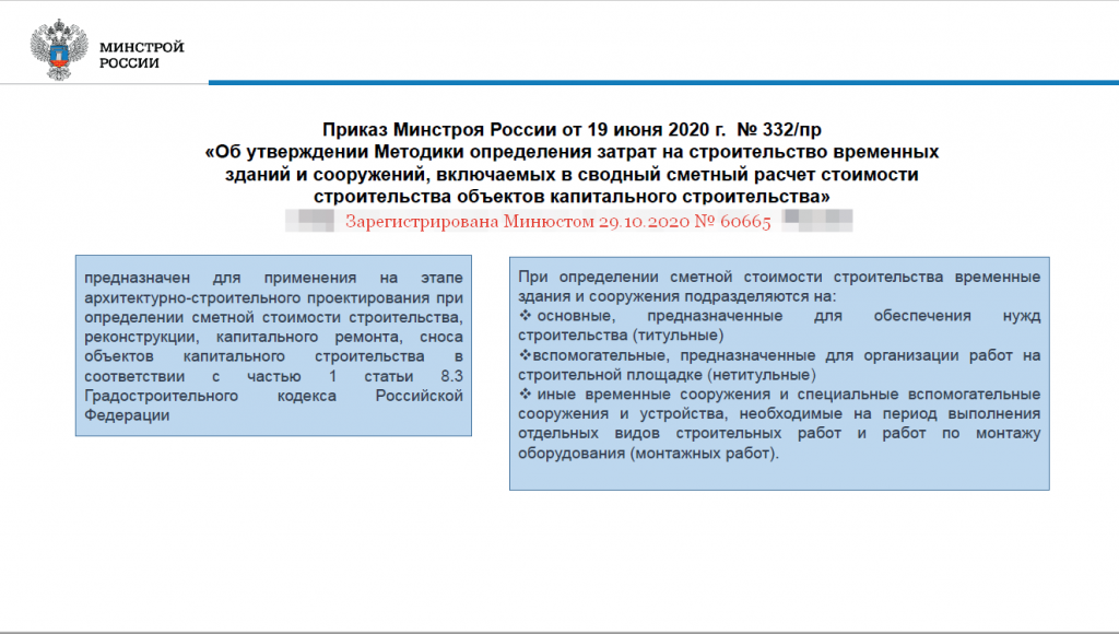 Методика определения затрат на строительство временных зданий и сооружений